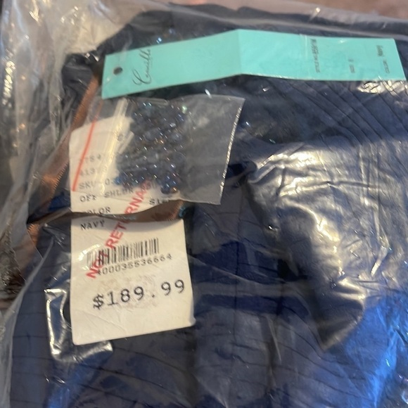 NWT  Camille Women Embellished Dark Blue Maxi Dress Size 8 ! - Picture 5 of 5